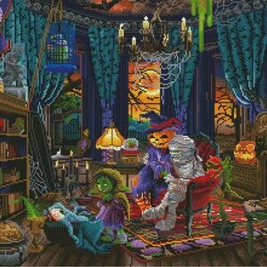 Witch is mummy Scene Diamond Painting Kit